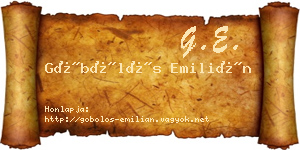 Göbölös Emilián névjegykártya